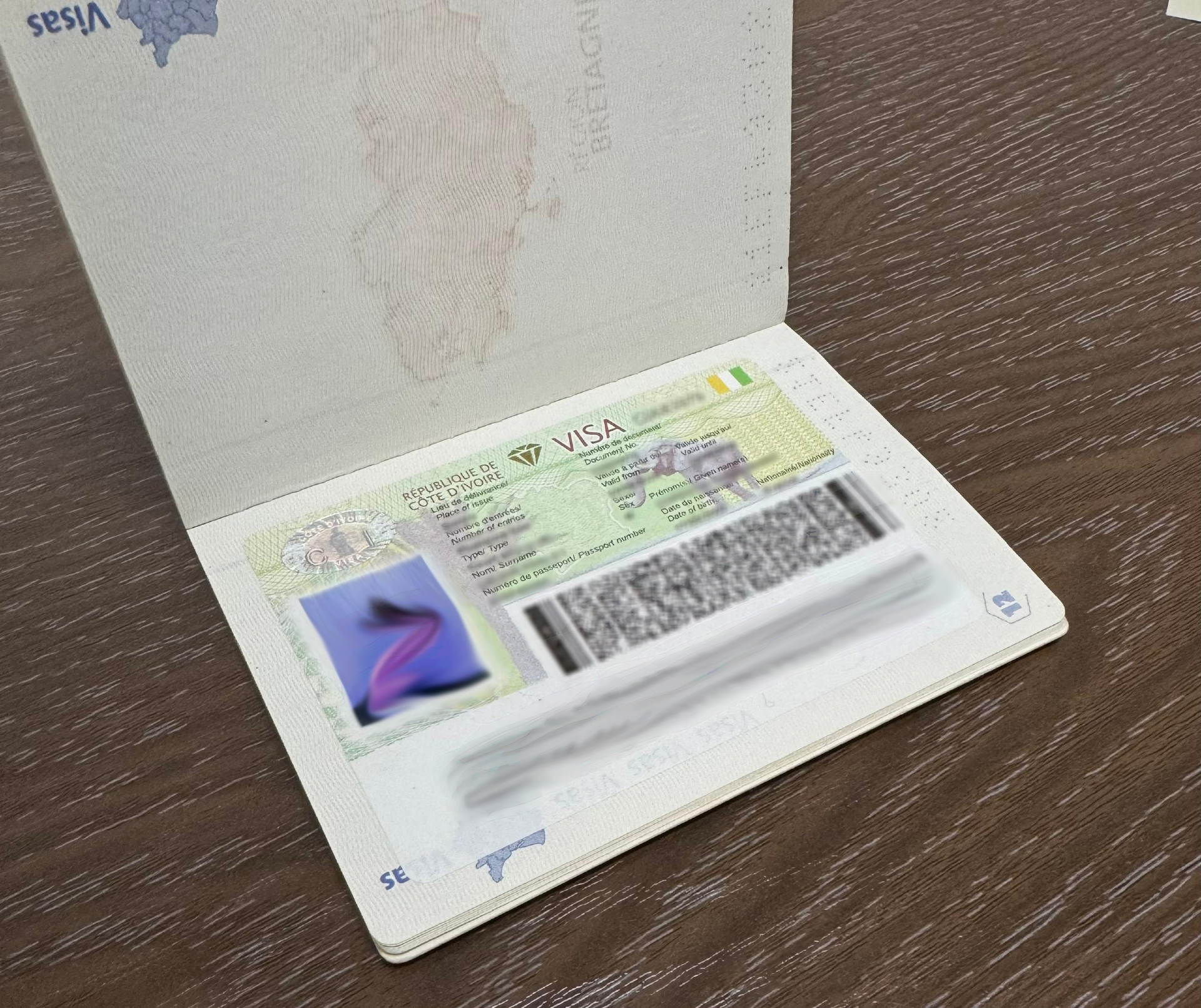 Visa Biométrique de Côte d'Ivoire